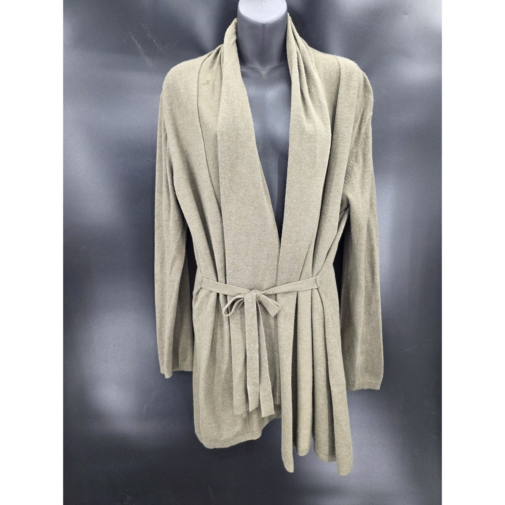 Zara Knit‎ Womens XL Open Front Cardigan Sweater Fuzzy Green Oversized